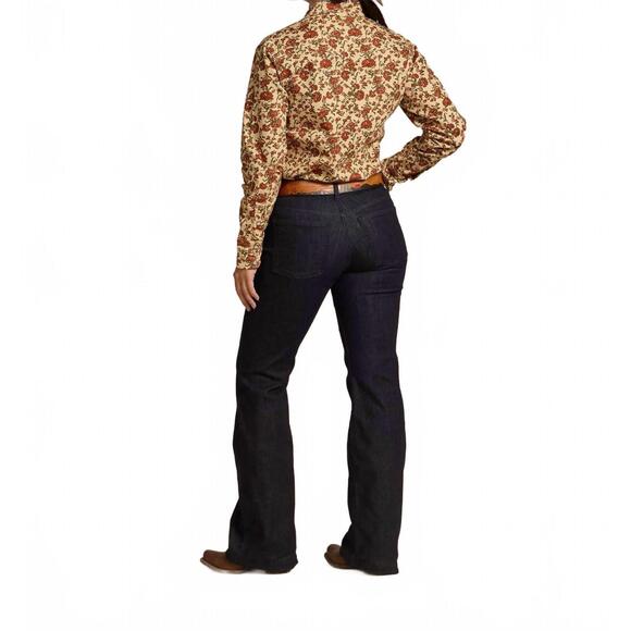 NEW SCHAEFER OUTFITTER western stretch snap shirt in country rose - Picture 3 of 5